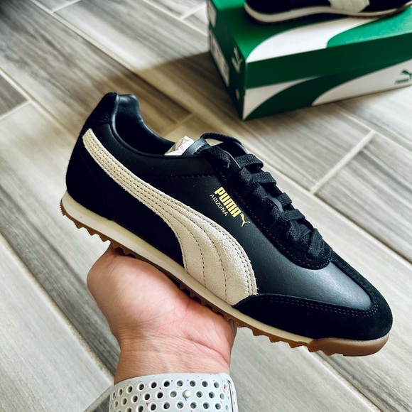 Women's Puma Arizona Retro Casual Shoes - Black White Gum 40425701-001 - Picture 3 of 8